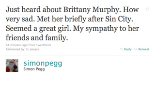 Illustration for article titled Celebrities React To Brittany Murphy's Death On Twitter